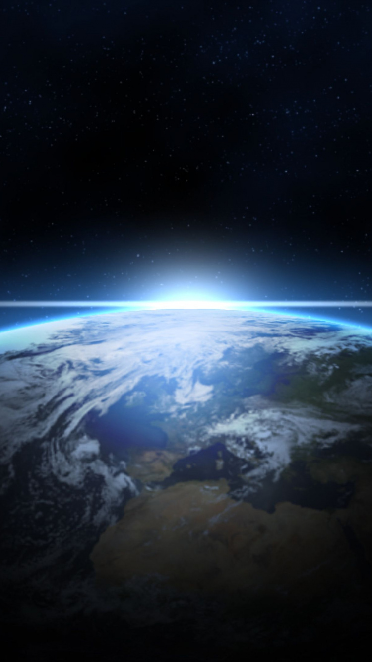 Обои космическое пространство, космос, атмосфера, планета, земля в разрешении 750x1334
