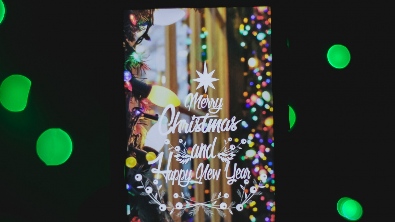 Обои Рождественский день, зеленый, свет, технологии, круг в разрешении 1280x720