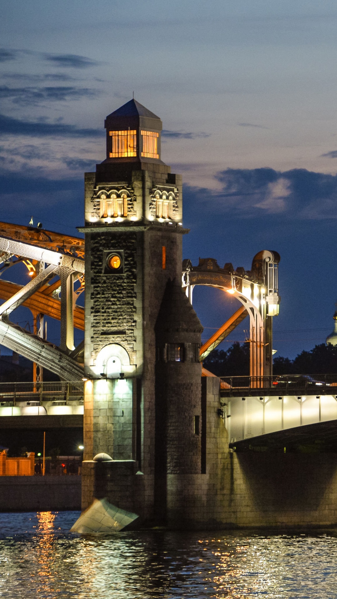 Обои Москва, город, ориентир, мост, вышка в разрешении 1080x1920