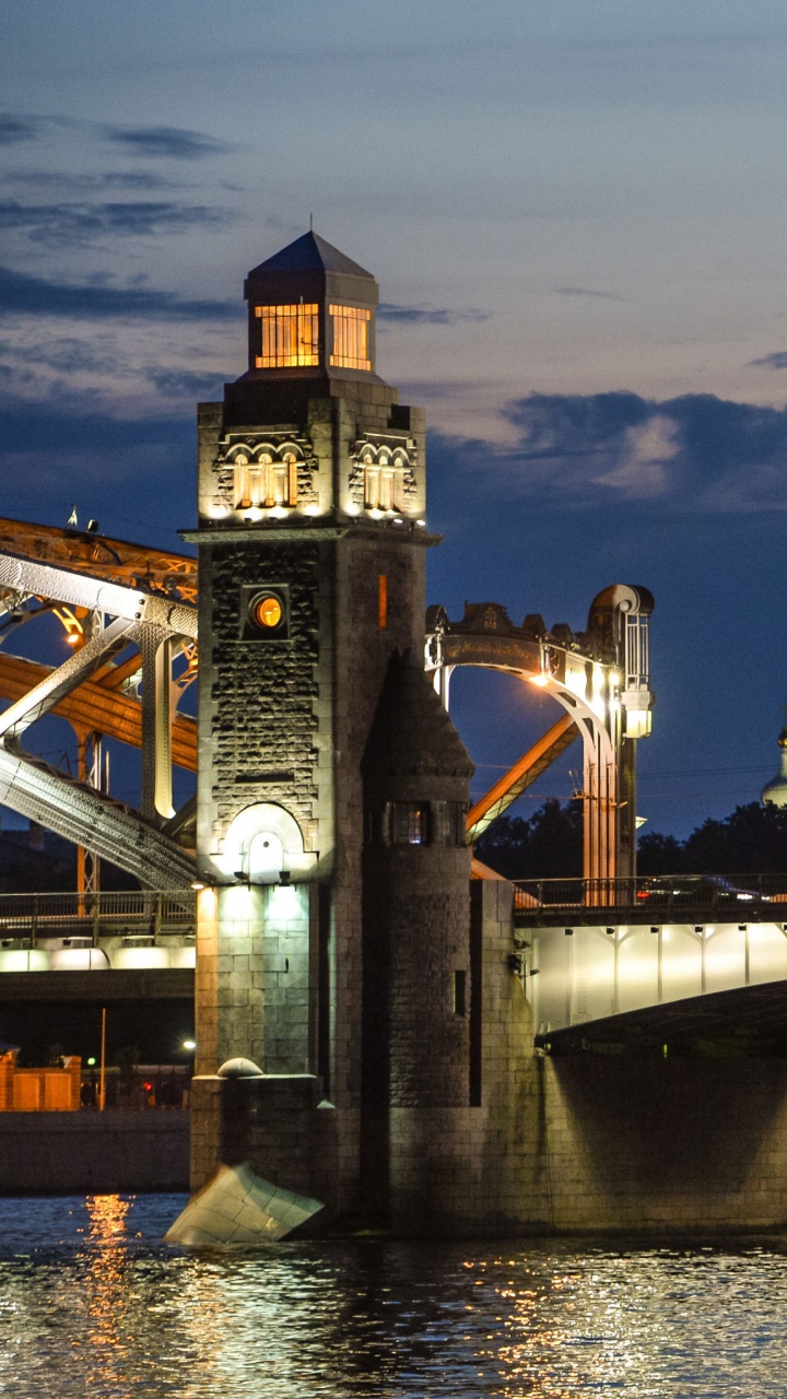 Обои Москва, город, ориентир, мост, вышка в разрешении 720x1280