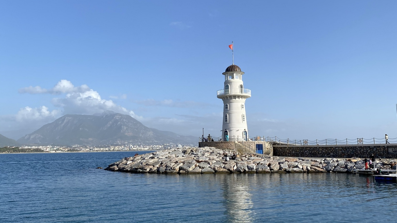 Обои маяк алании, Валлетта, Manoel Island, вода, Маяк в разрешении 1366x768