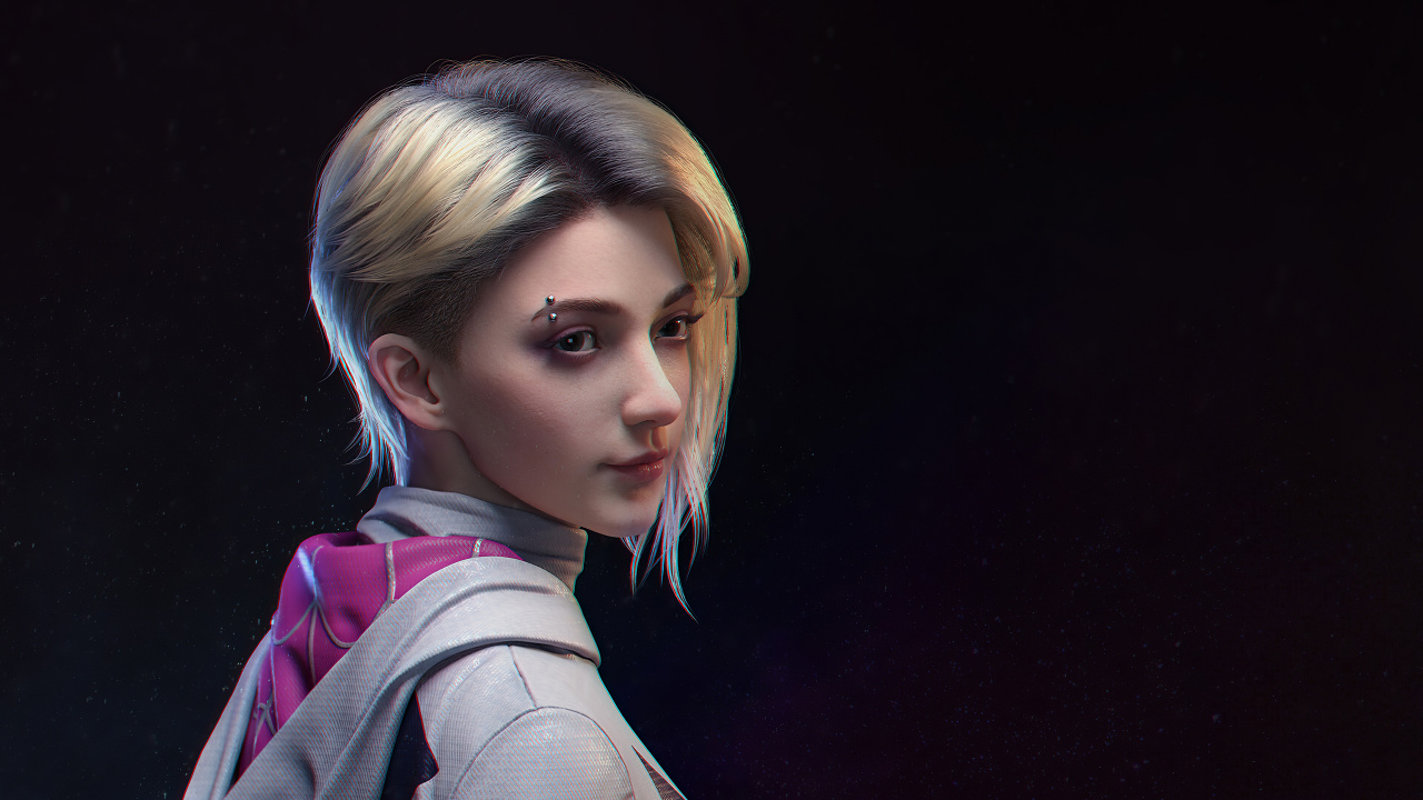 Обои цифровое искусство, волосы, прическа, артист, подбородок в разрешении 1280x720