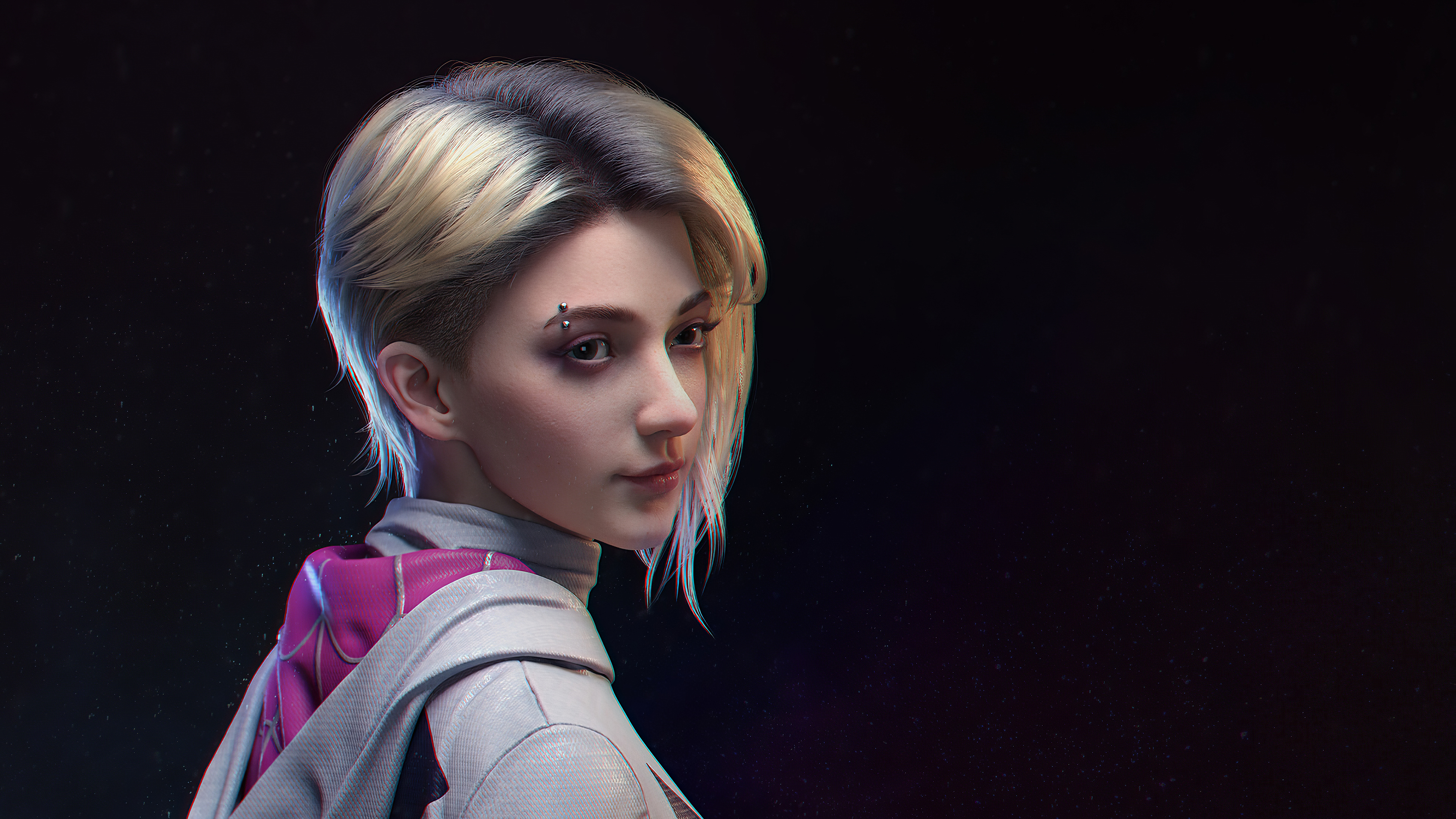 Обои цифровое искусство, волосы, прическа, артист, подбородок в разрешении 3840x2160