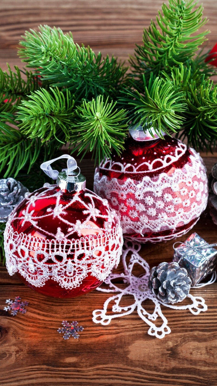Обои рождественский орнамент, Рождественский день, Новый год, праздник, Рождественские украшения в разрешении 750x1334