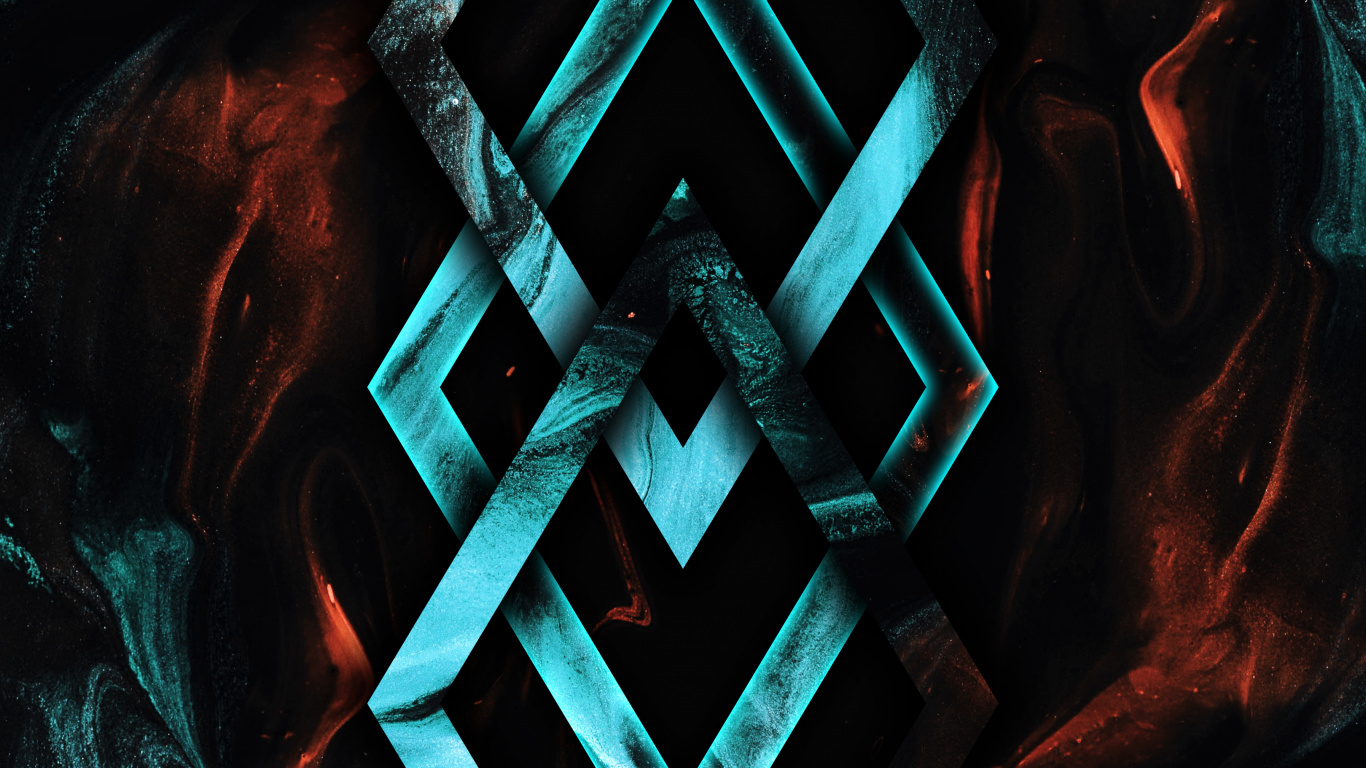 Обои темнота, лазурный, Аква, электрик, газ в разрешении 1366x768