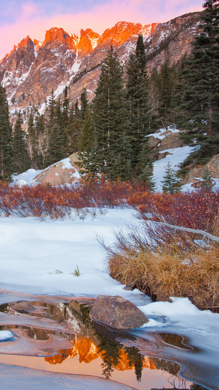 Обои Эстес-Парк, зима, снег, национальный парк, природа в разрешении 750x1334