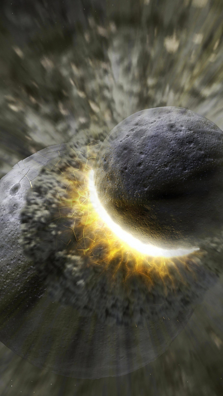 Обои земля, планета, столкновение, Солнечная система, планета Плутон в разрешении 750x1334