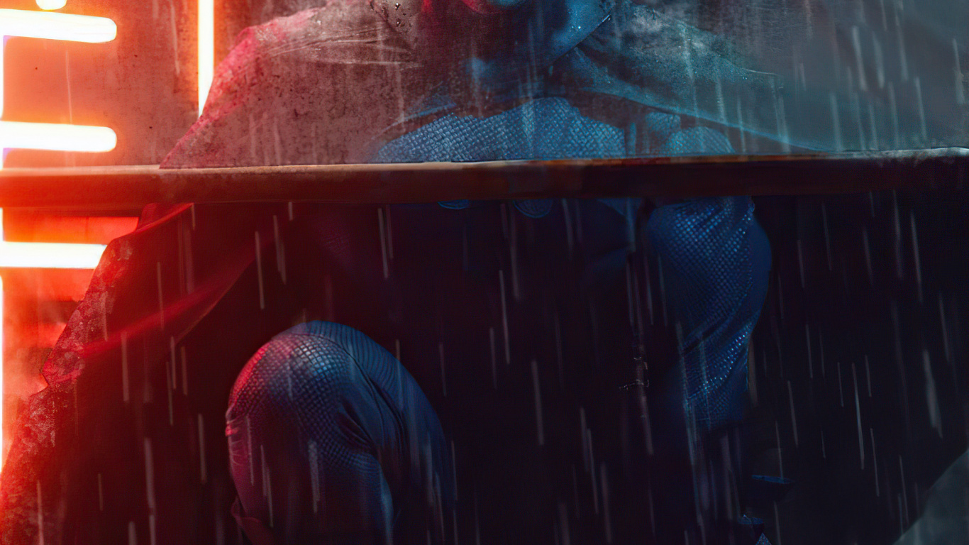 Обои арт, свет, красный цвет, забор, развлечение в разрешении 1366x768