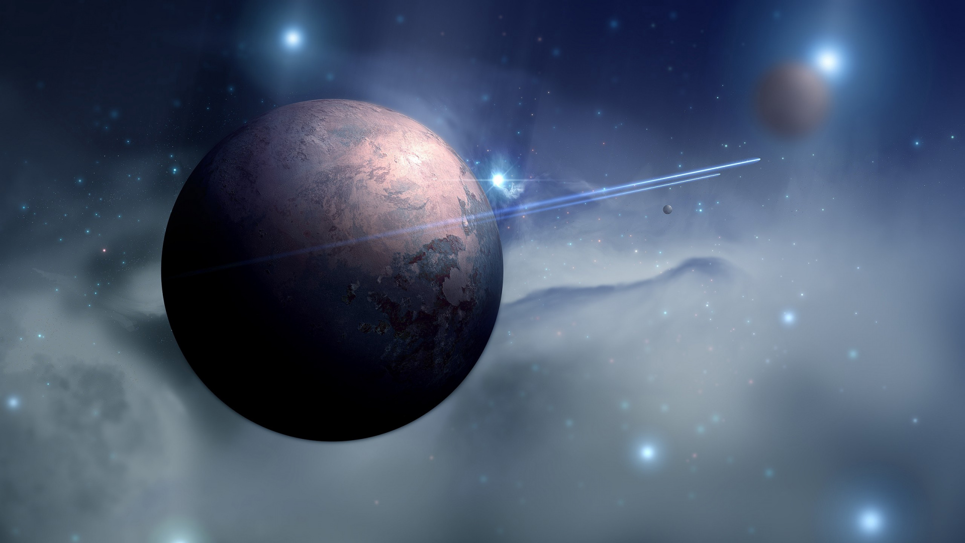 Обои космическое пространство, астрономический объект, атмосфера, планета, космос в разрешении 1920x1080