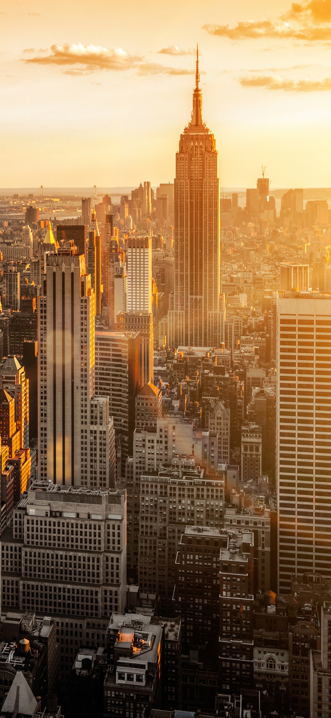 Обои линия горизонта, город, городской пейзаж, метрополия, городской район в разрешении 1125x2436