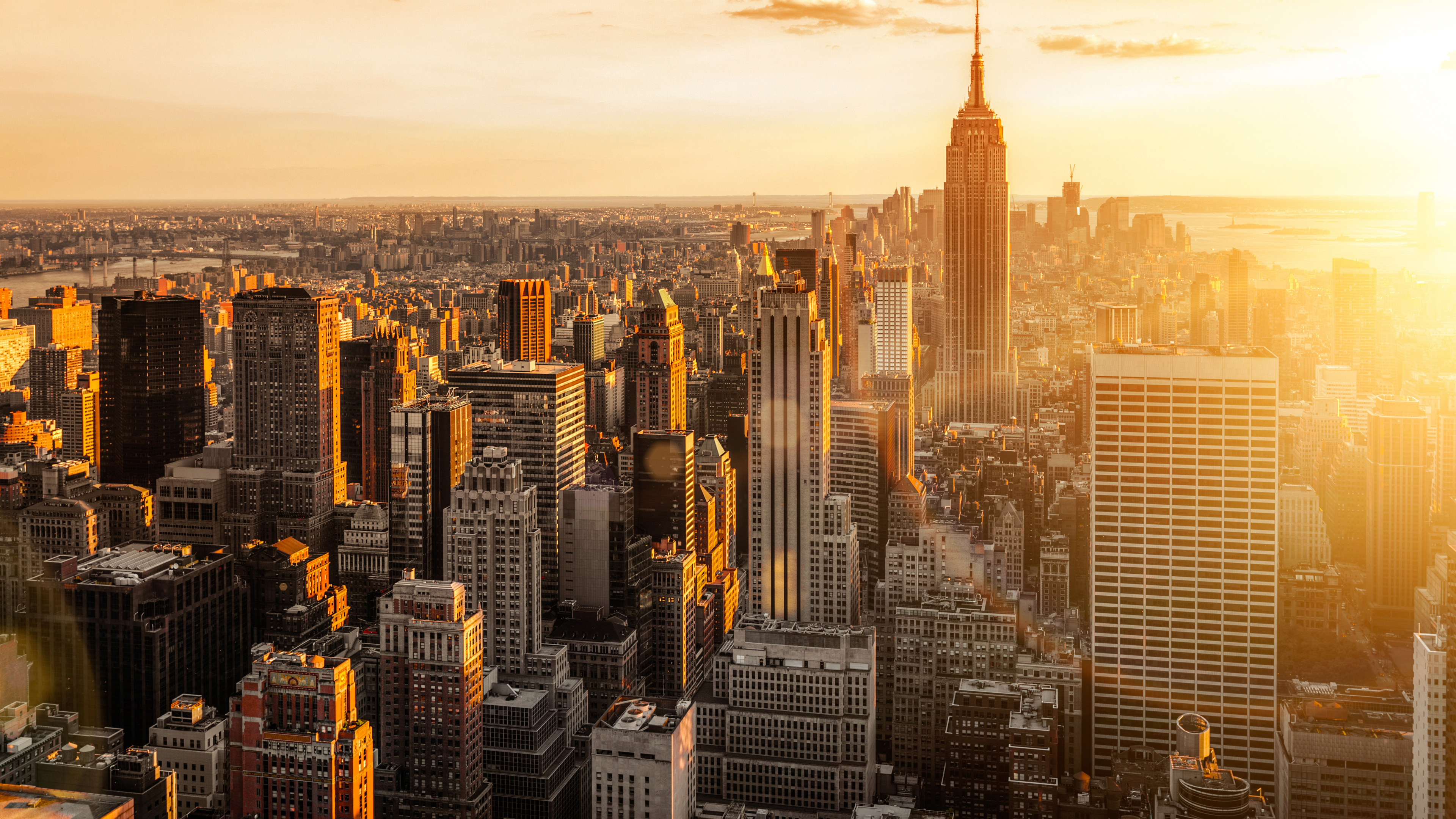 Обои линия горизонта, город, городской пейзаж, метрополия, городской район в разрешении 3840x2160