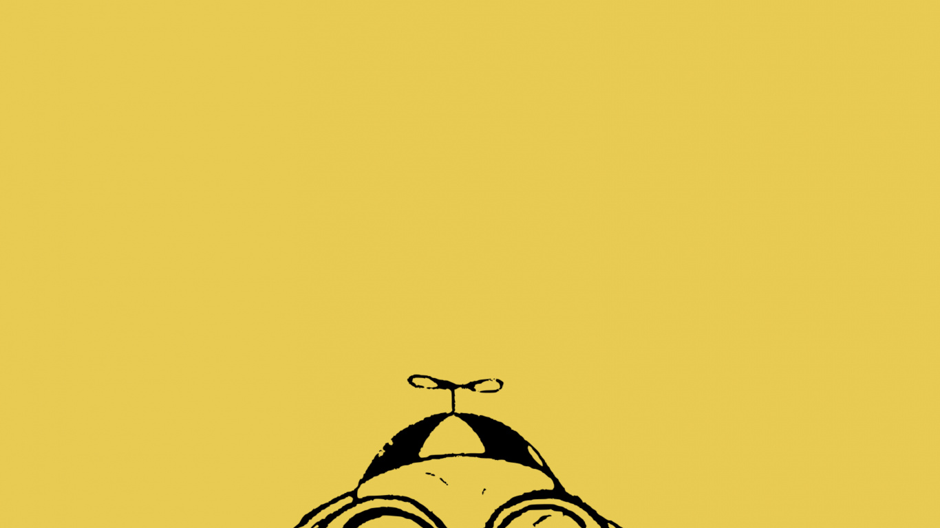 Обои Псовые, мультфильм, иллюстрация, графика, желтый в разрешении 1366x768