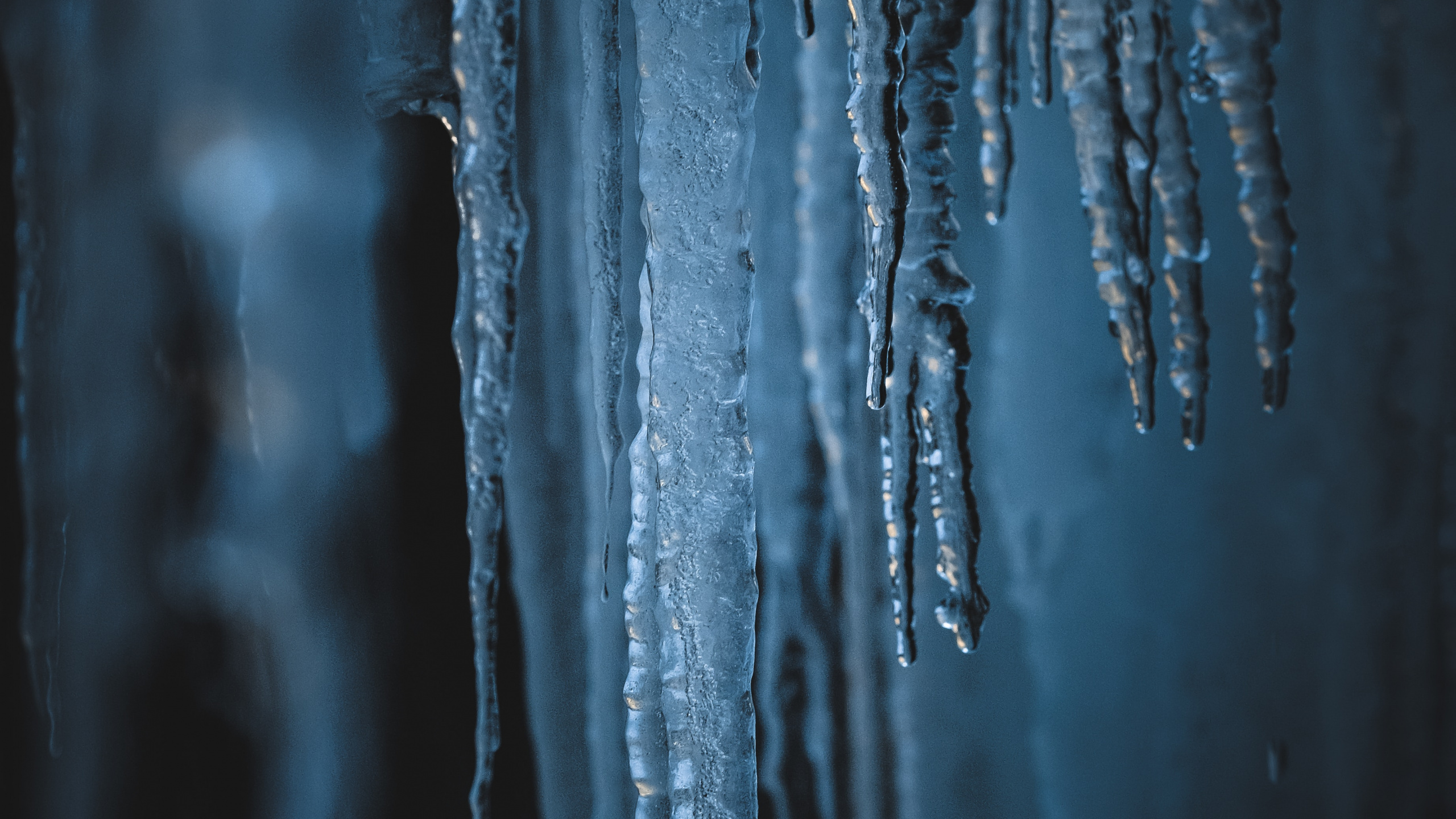 Обои формирование, синий, темнота, зима, замораживание в разрешении 2560x1440
