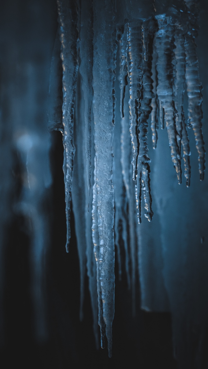 Обои формирование, синий, темнота, зима, замораживание в разрешении 720x1280