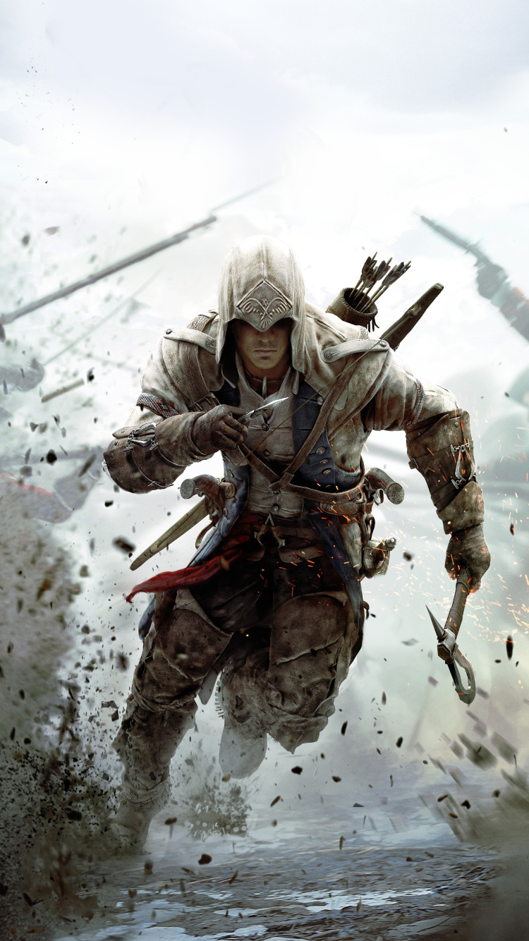 Обои assassins creed 3, Assassins Creed III, ассассинс Крид II, ubisoft, иллюстрация в разрешении 750x1334