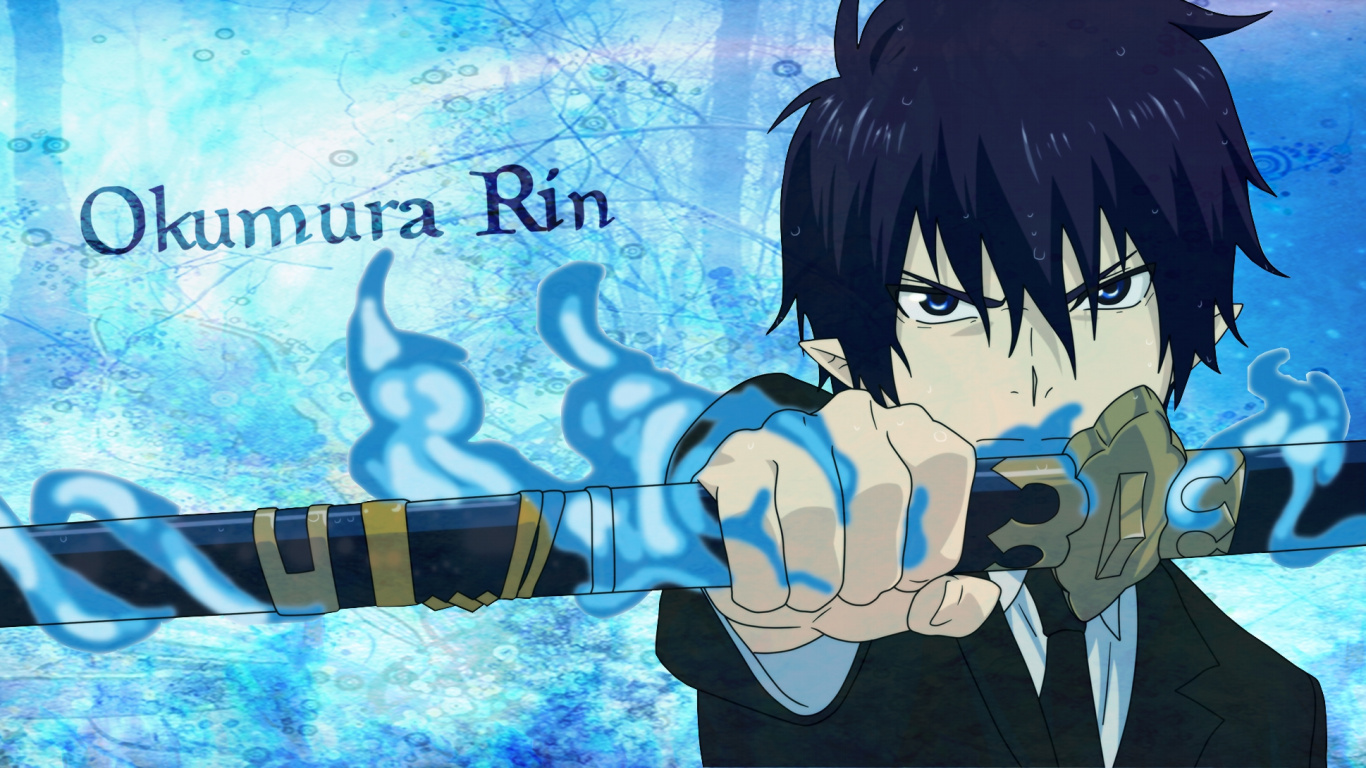 Обои Рин окумура, Юкио окумура, shiemi морияма, синий экзорцист, аниме в разрешении 1366x768