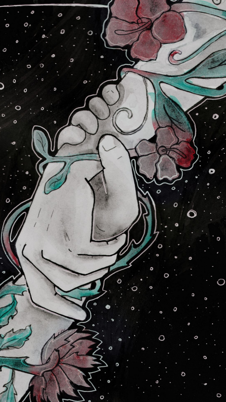 Обои мультфильм, лазурный, жидкий, жест, арт в разрешении 750x1334