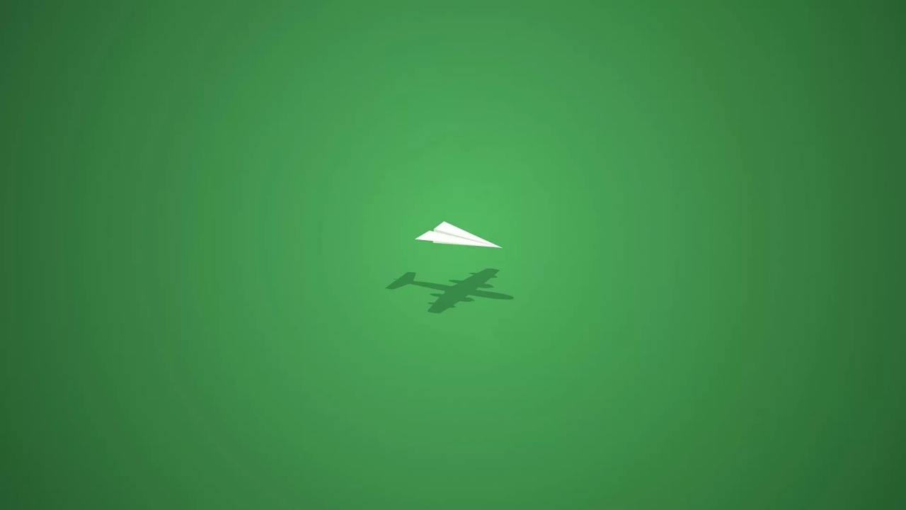 Обои бумажный самолет, полет, крыло, птица в разрешении 1280x720