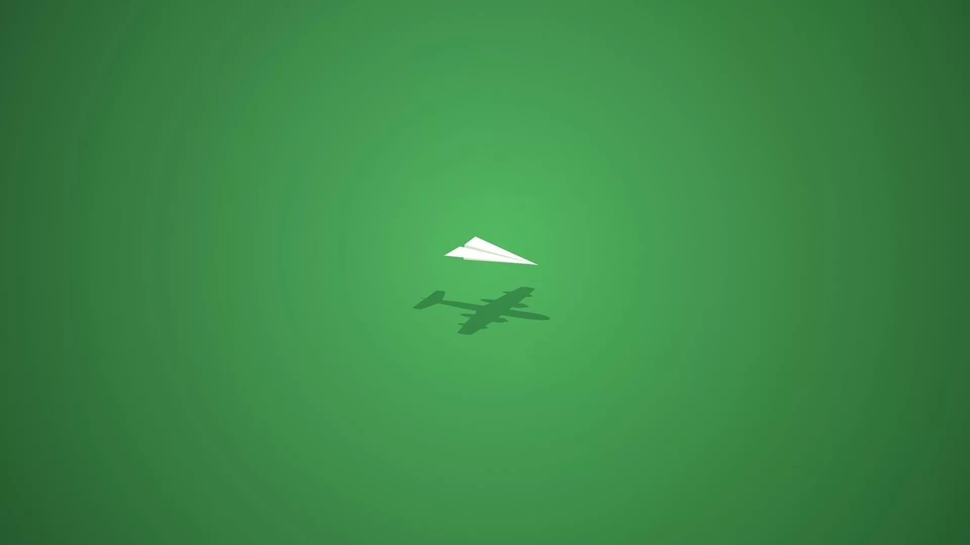 Обои бумажный самолет, полет, крыло, птица в разрешении 1920x1080