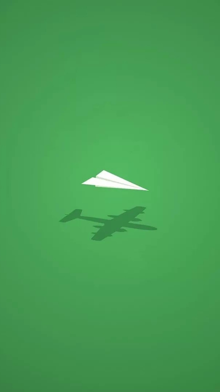 Обои бумажный самолет, полет, крыло, птица в разрешении 720x1280