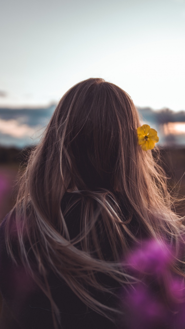 Обои волосы, пурпур, красота, розовый, свет в разрешении 720x1280