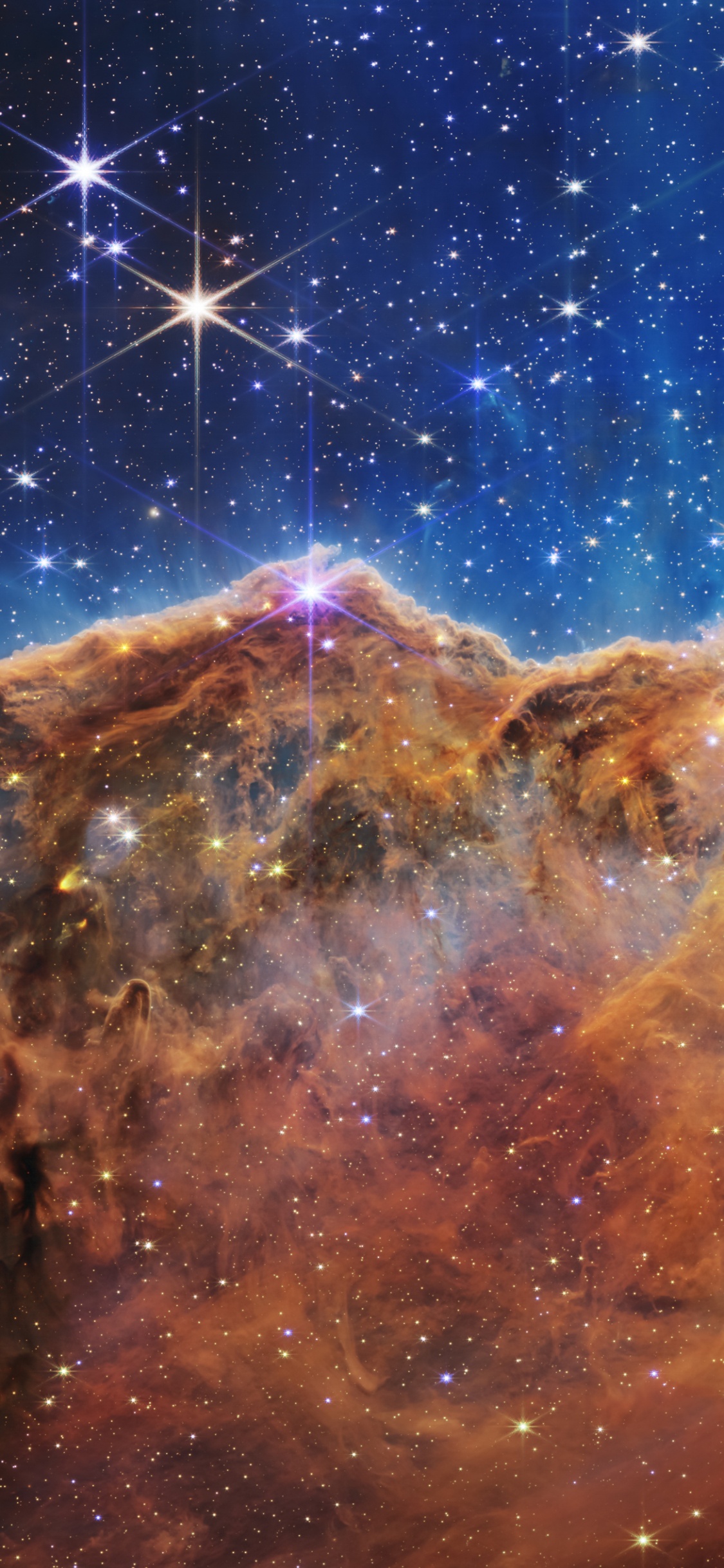 Обои Джеймс Уэбб, Столпы творения, Космический Телескоп Джеймса Вебба, космический телескоп, НАСА в разрешении 1125x2436