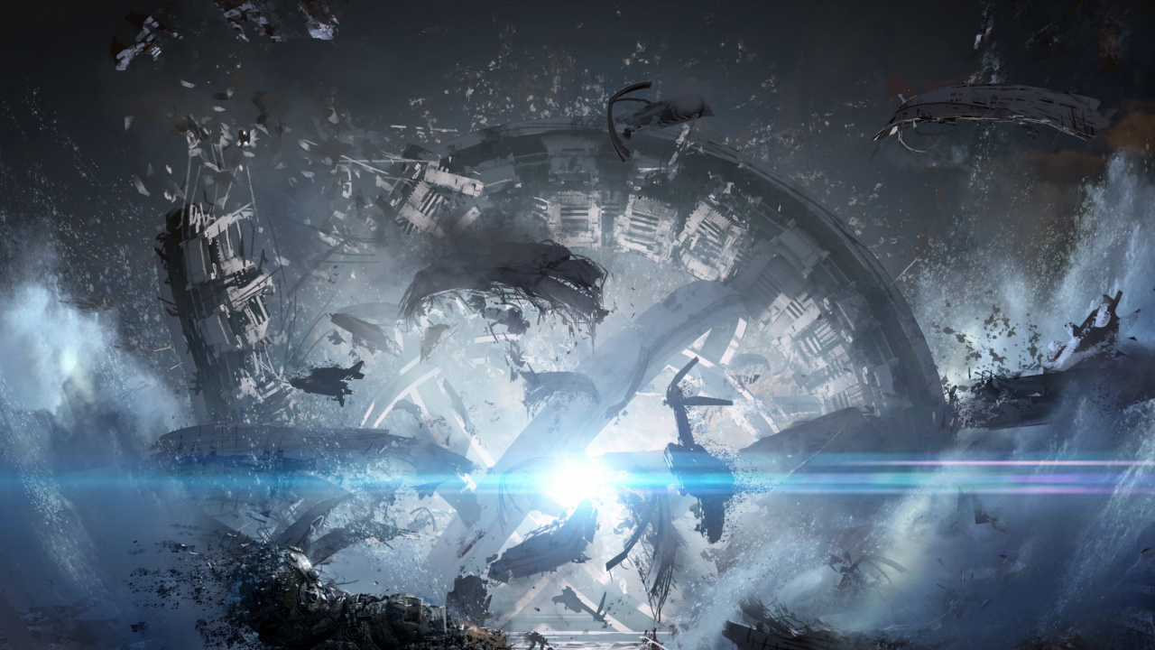 Обои titanfall 2, вода, темнота, арт, мир в разрешении 1280x720