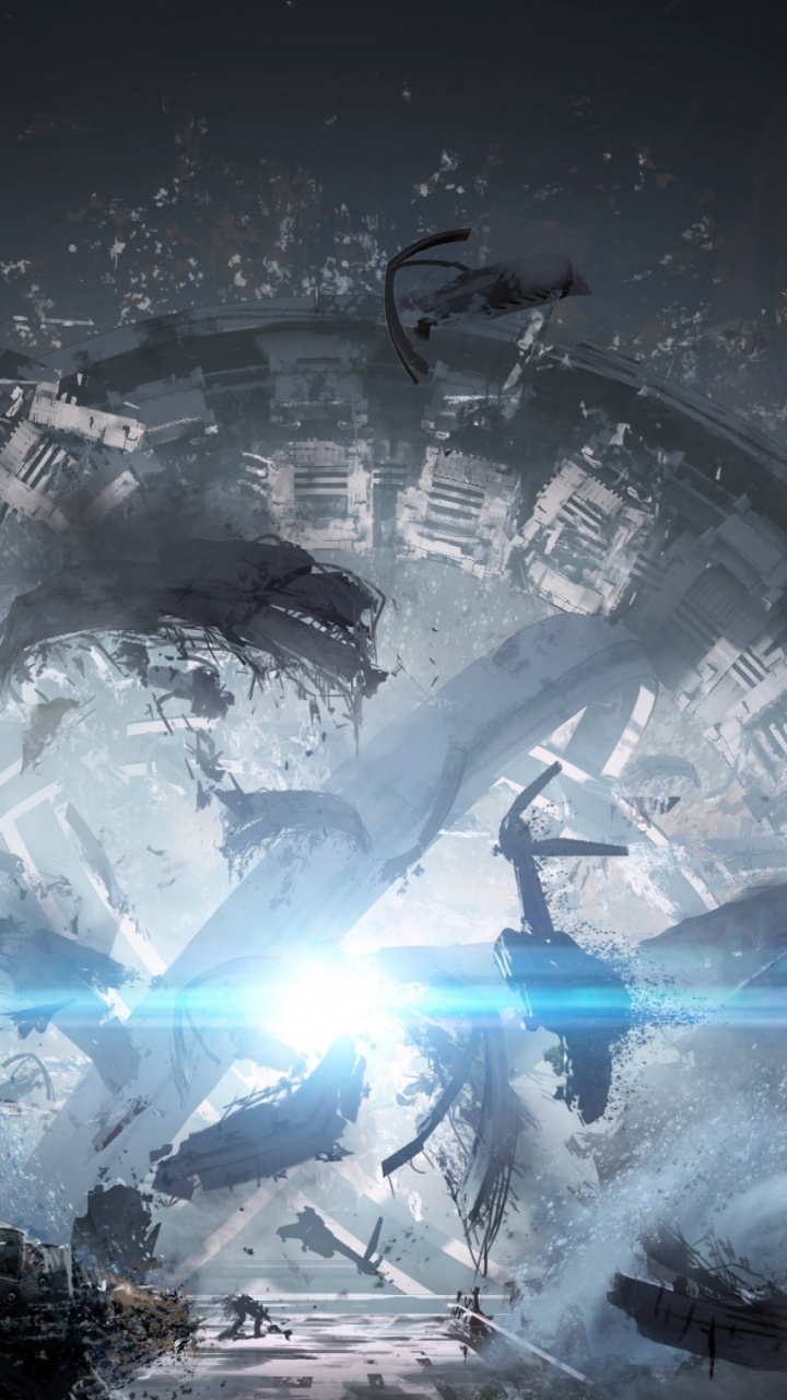 Обои titanfall 2, вода, темнота, арт, мир в разрешении 720x1280