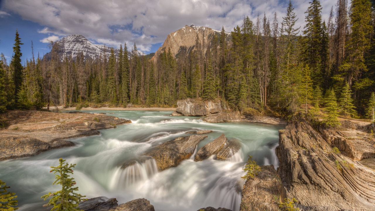 Обои природа, вода, водопад, реки, дикая местность в разрешении 1280x720