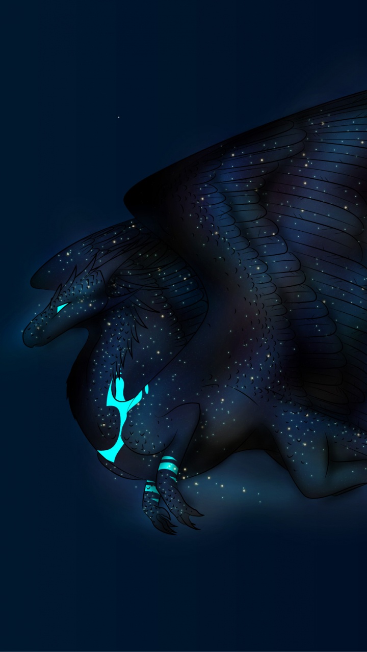 Обои фэнтези, дракон, цифровое искусство, арт, глубоководные рыбы в разрешении 720x1280