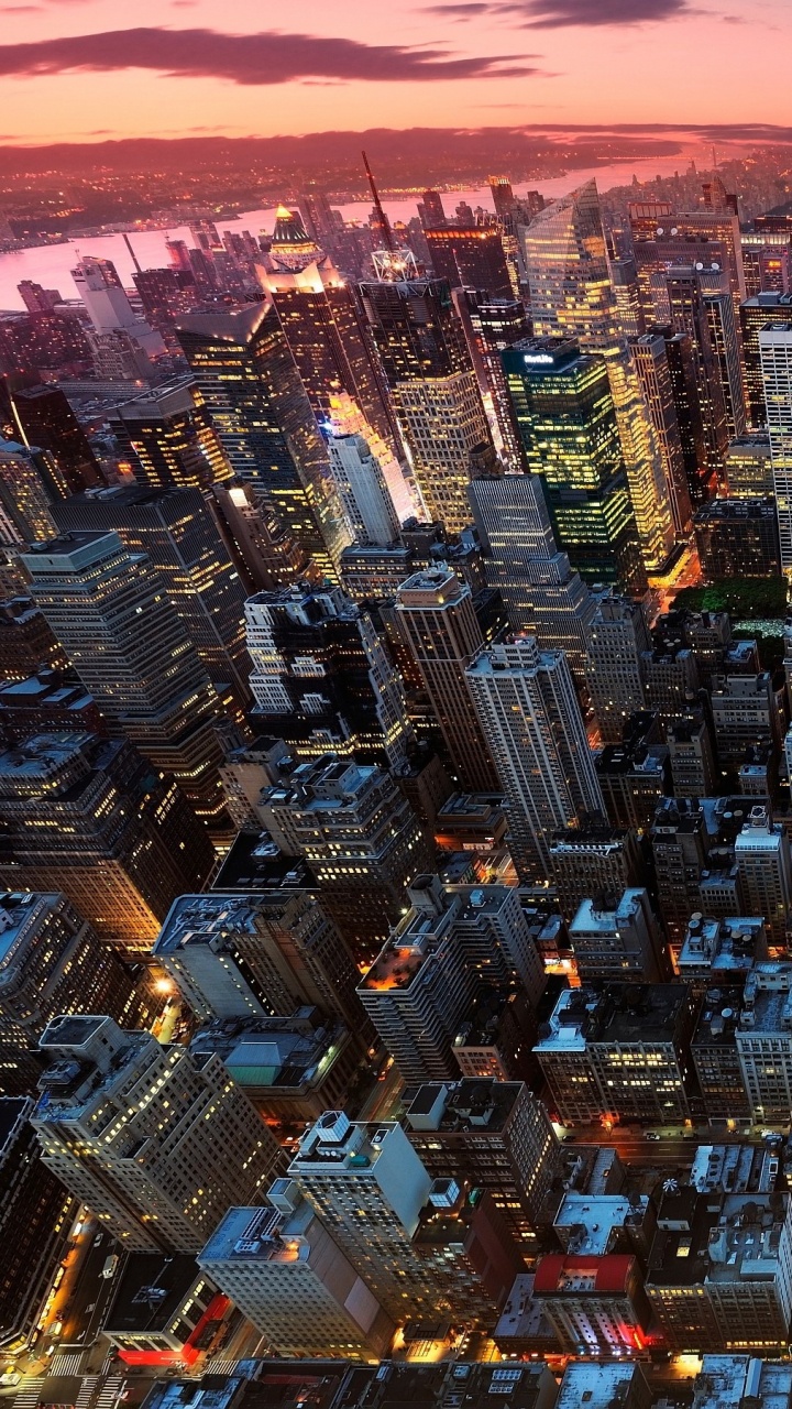 Обои Нью-Йорк, Манхеттен, городской пейзаж, городской район, город в разрешении 720x1280