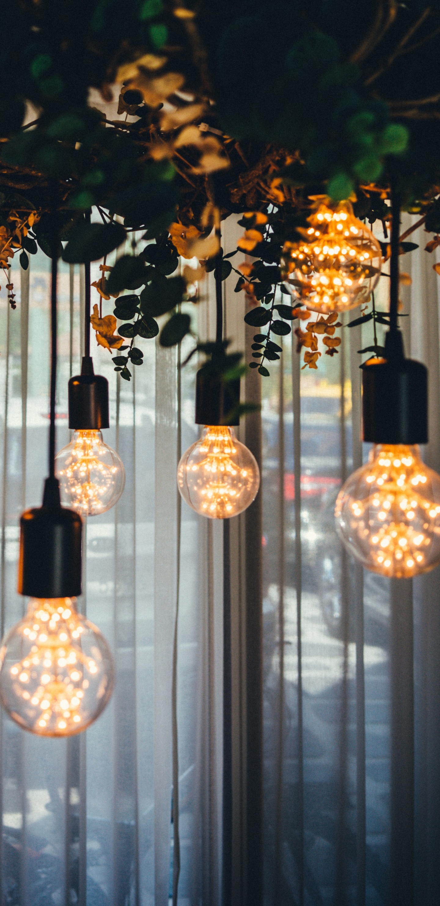 Обои освещение, кулон свет, свет, Лампа накаливания, дизайн в разрешении 1440x2960