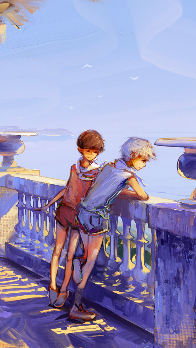 Обои арт, иллюстрация, приключенческая игра, анимация, мультик в разрешении 750x1334