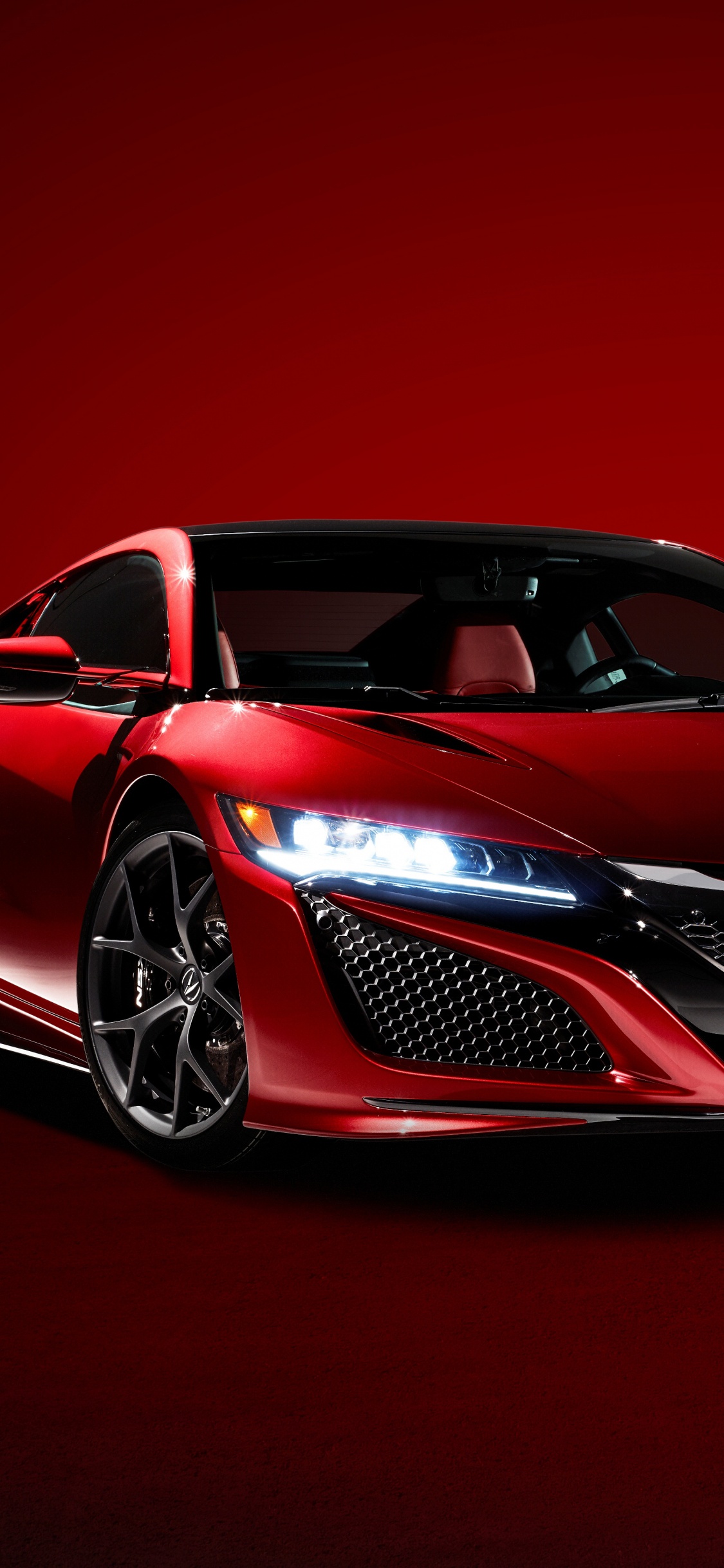 Обои спорткар, авто, акура, суперкар, красный цвет в разрешении 1125x2436