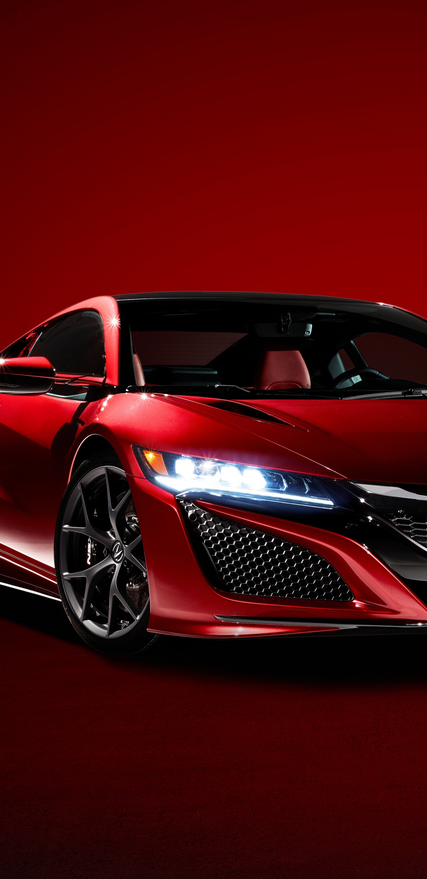 Обои спорткар, авто, акура, суперкар, красный цвет в разрешении 1440x2960