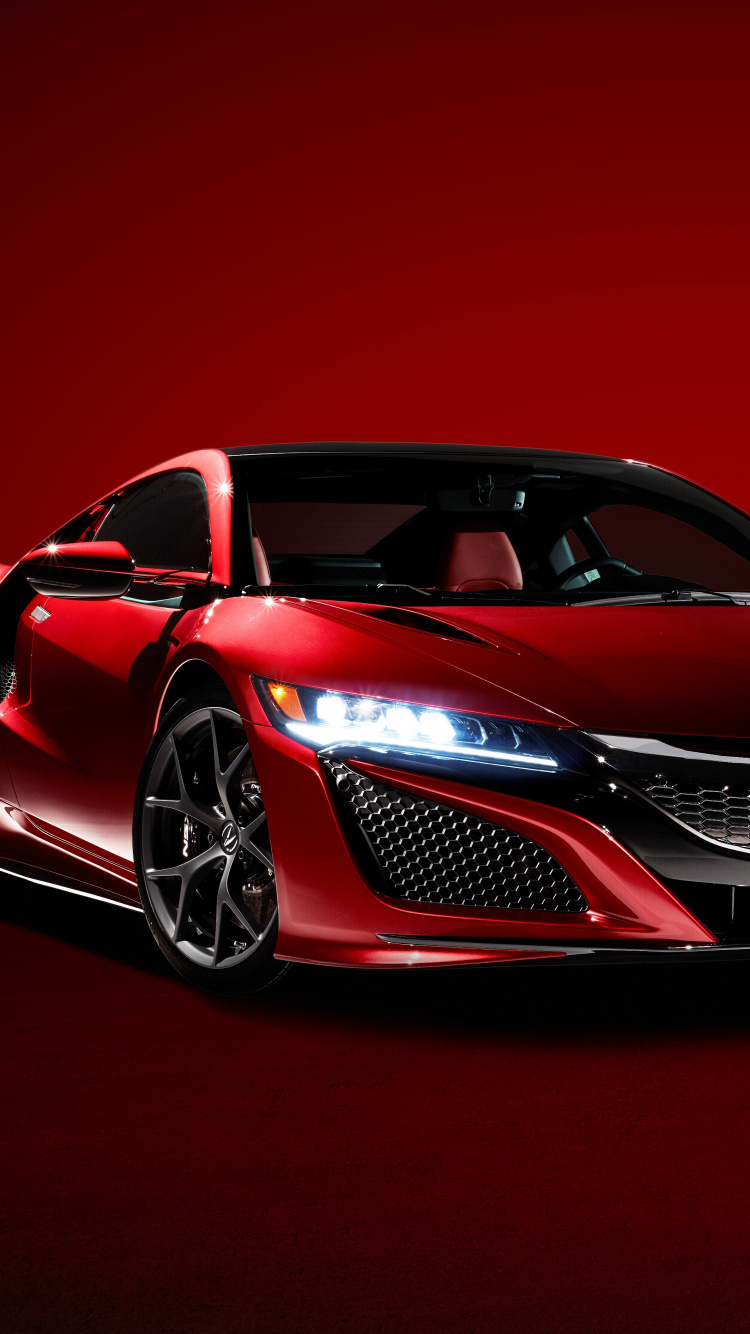 Обои спорткар, авто, акура, суперкар, красный цвет в разрешении 750x1334