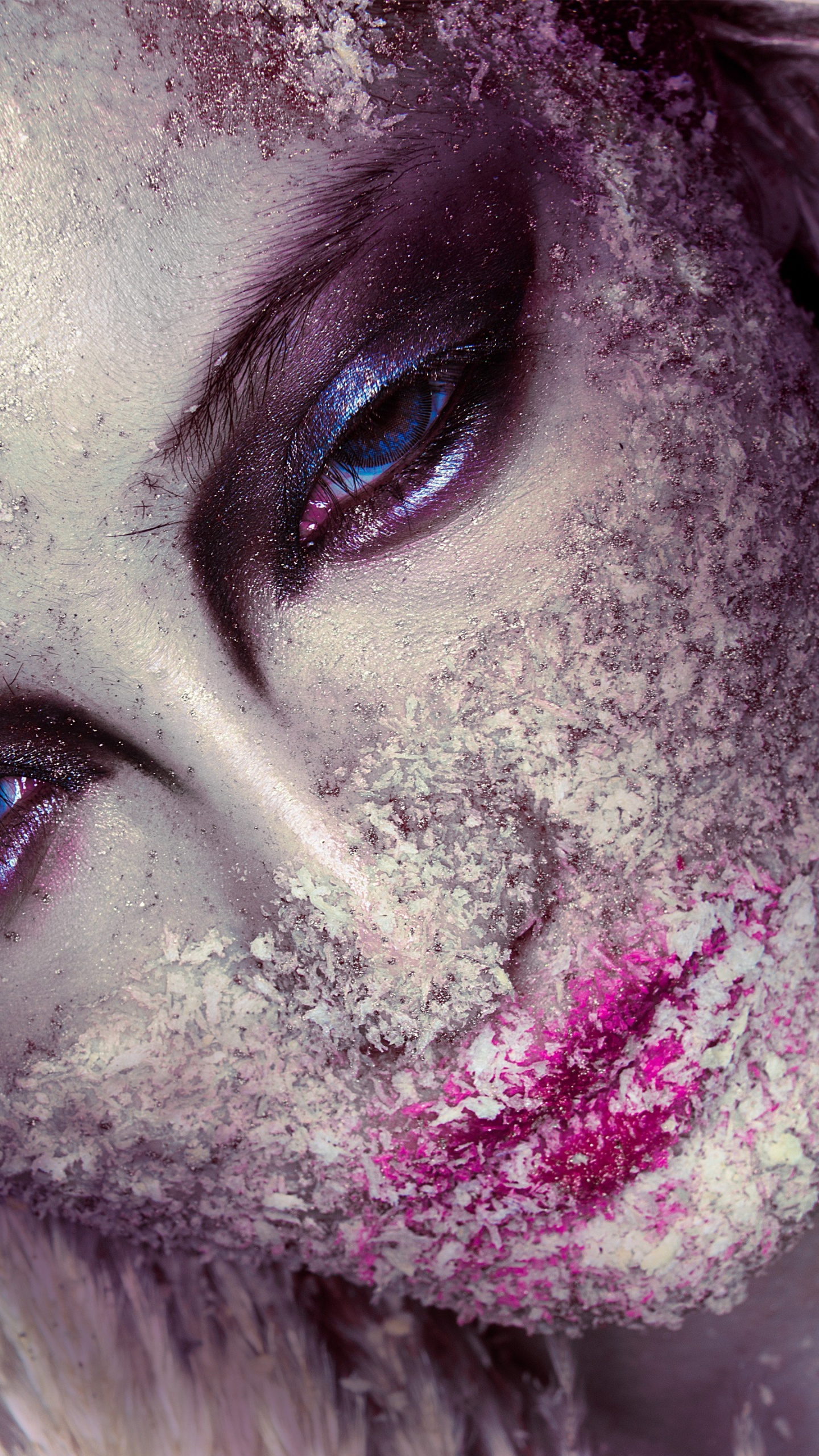 Обои нос, бровь, глаз, ресничка, пурпур в разрешении 1440x2560