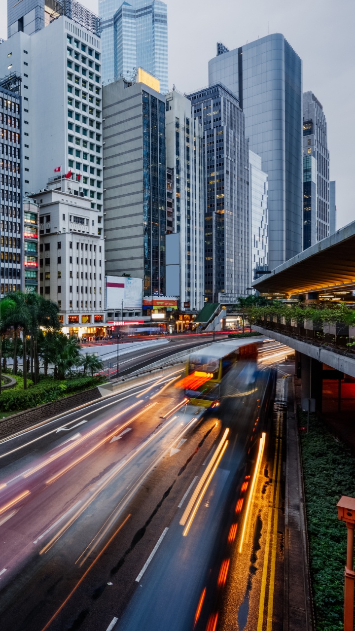 Обои городской район, метрополия, город, городской пейзаж, транспорт в разрешении 720x1280