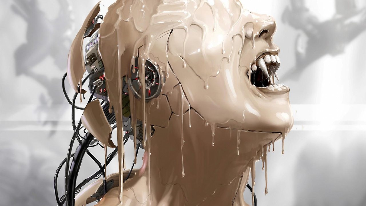 Обои вампир, голова, пасть, рот, киборг в разрешении 1280x720