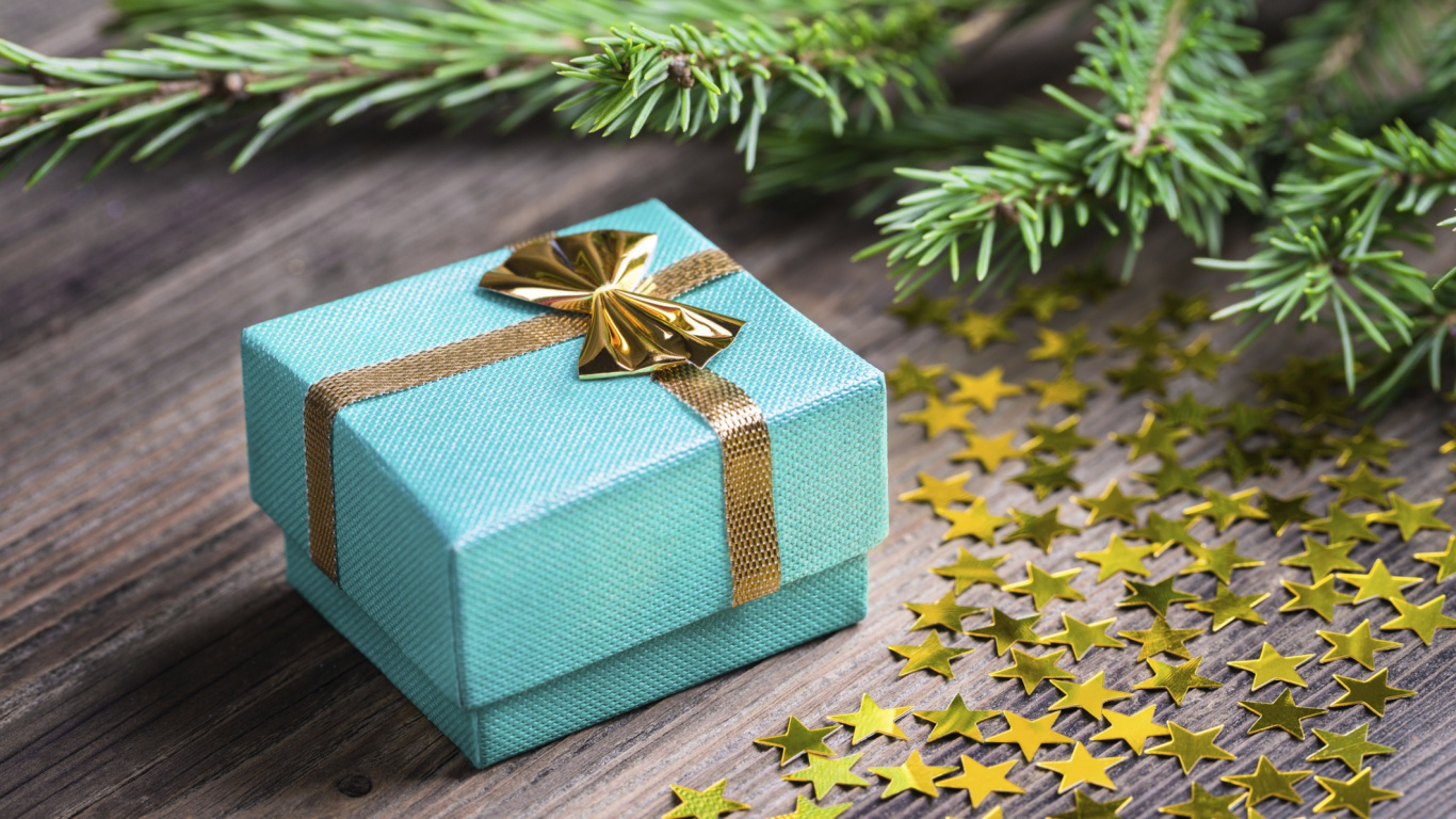 Обои подарок, Рождественский день, настоящее время, подарочная упаковка, Партия пользу в разрешении 1366x768