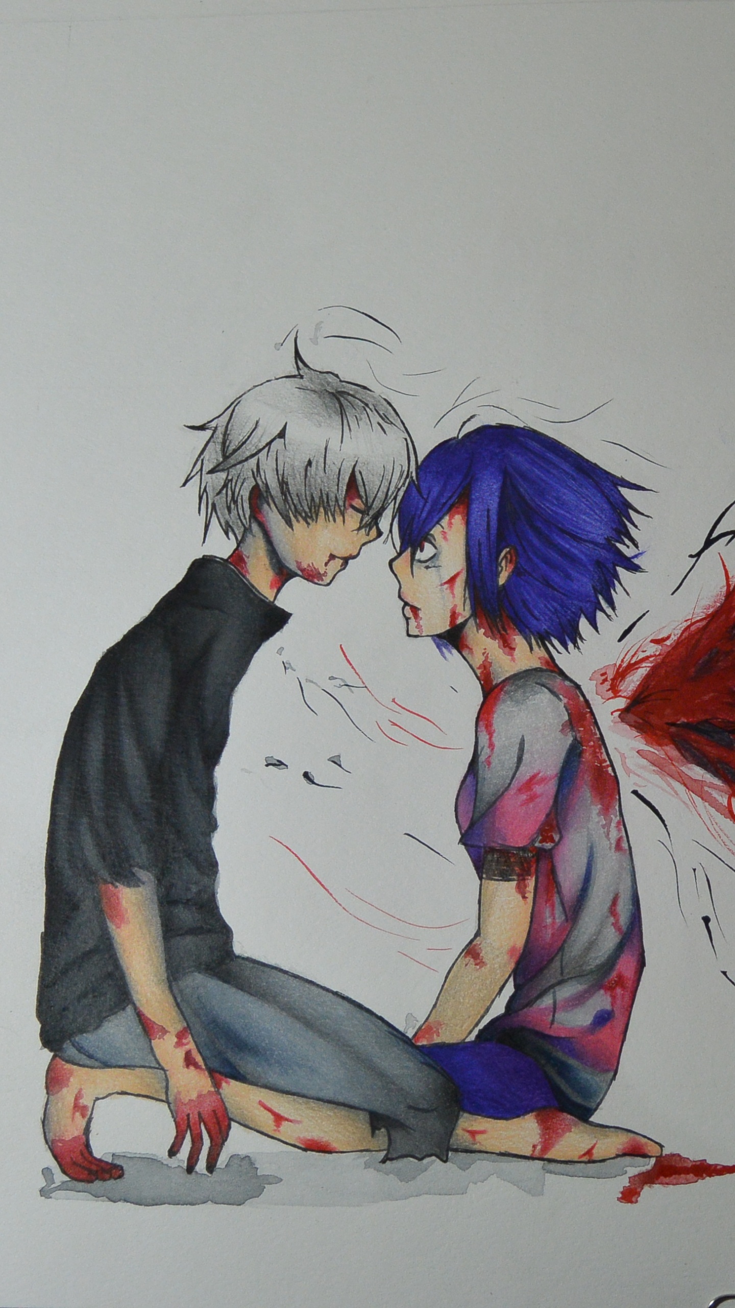 Обои иллюстрация, рисование, Токио вурдалак, аниме, арт в разрешении 1440x2560