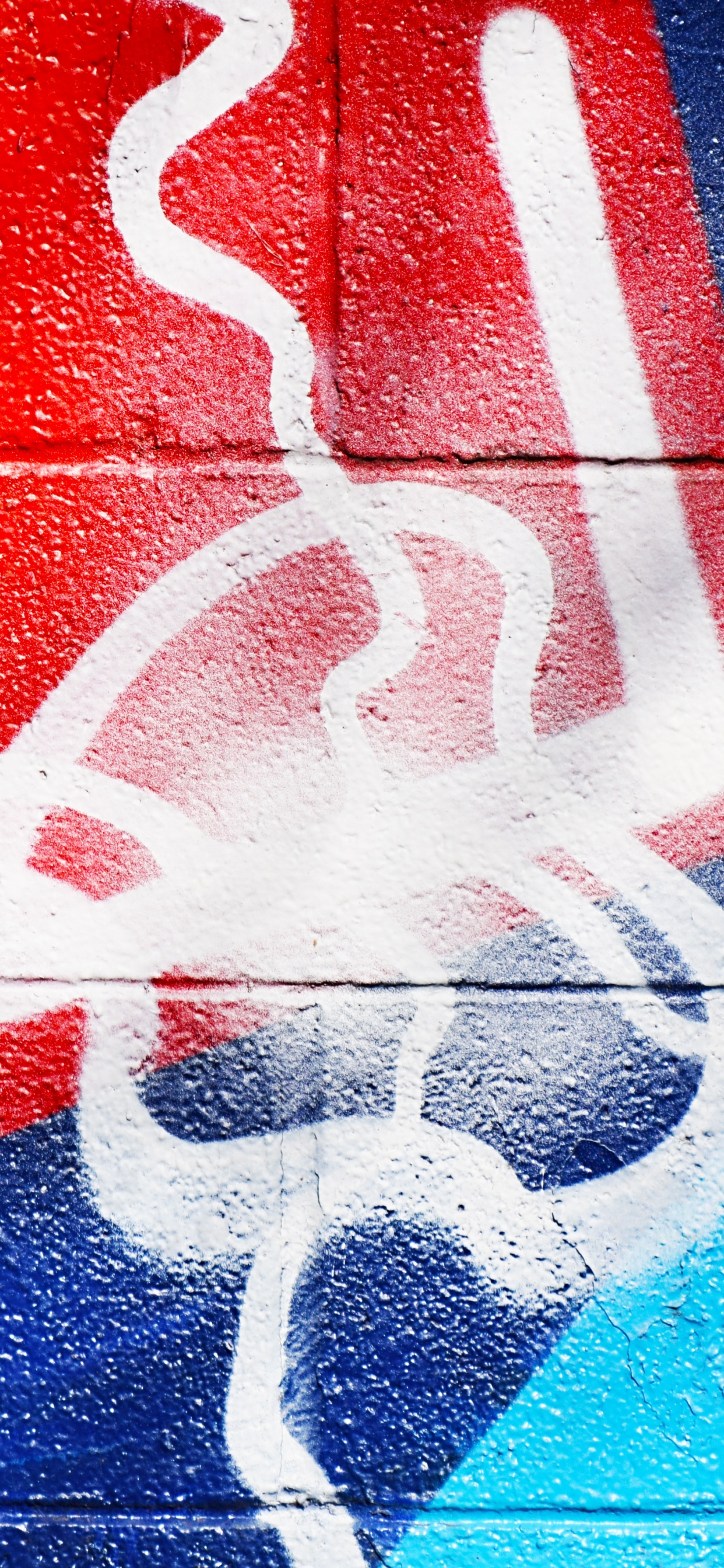 Обои граффити, живопись, арт, фреска, красный цвет в разрешении 1242x2688