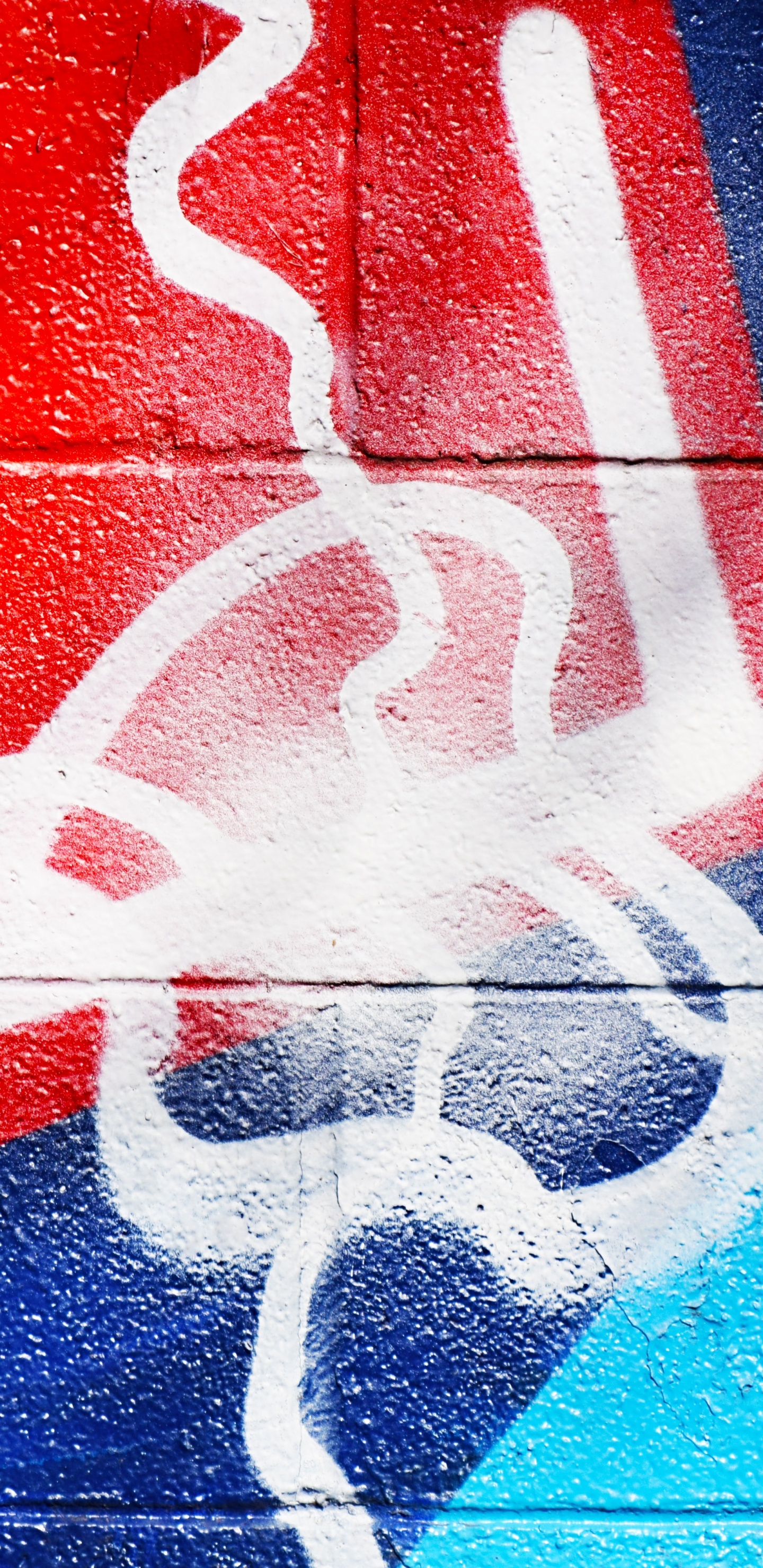 Обои граффити, живопись, арт, фреска, красный цвет в разрешении 1440x2960