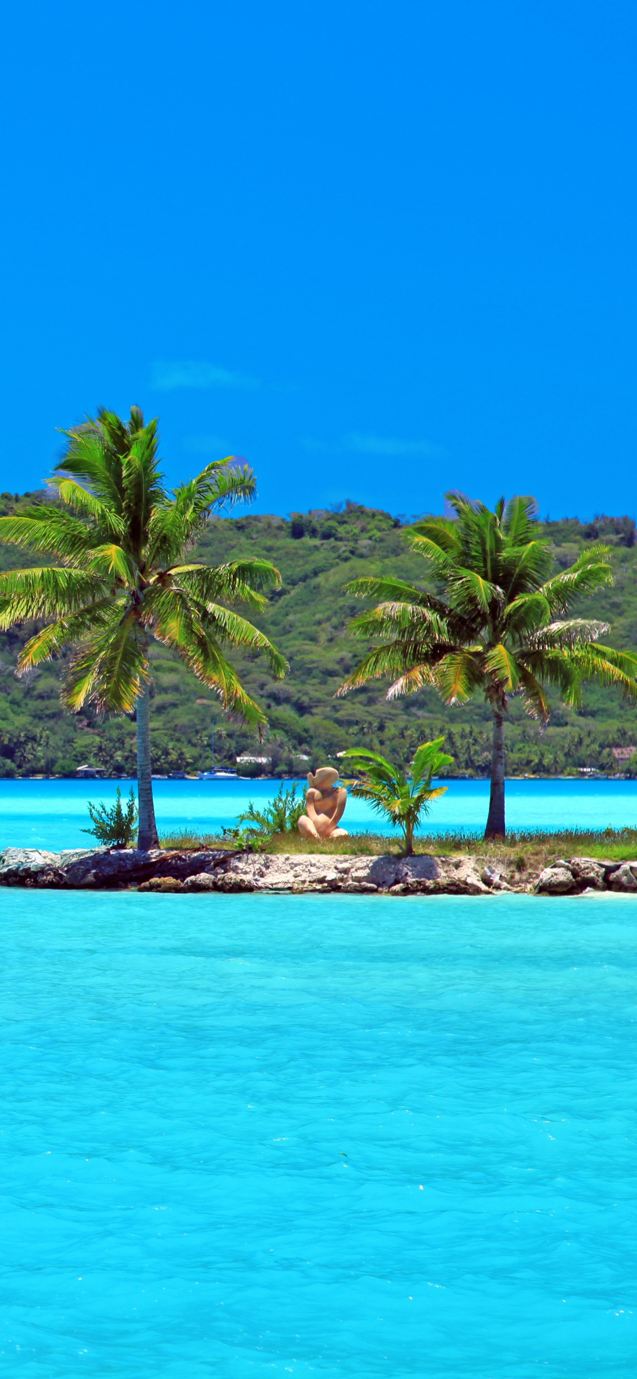 Обои борабора, Остров, тропическая зона, прибрежные и океанические рельефы, море в разрешении 1242x2688