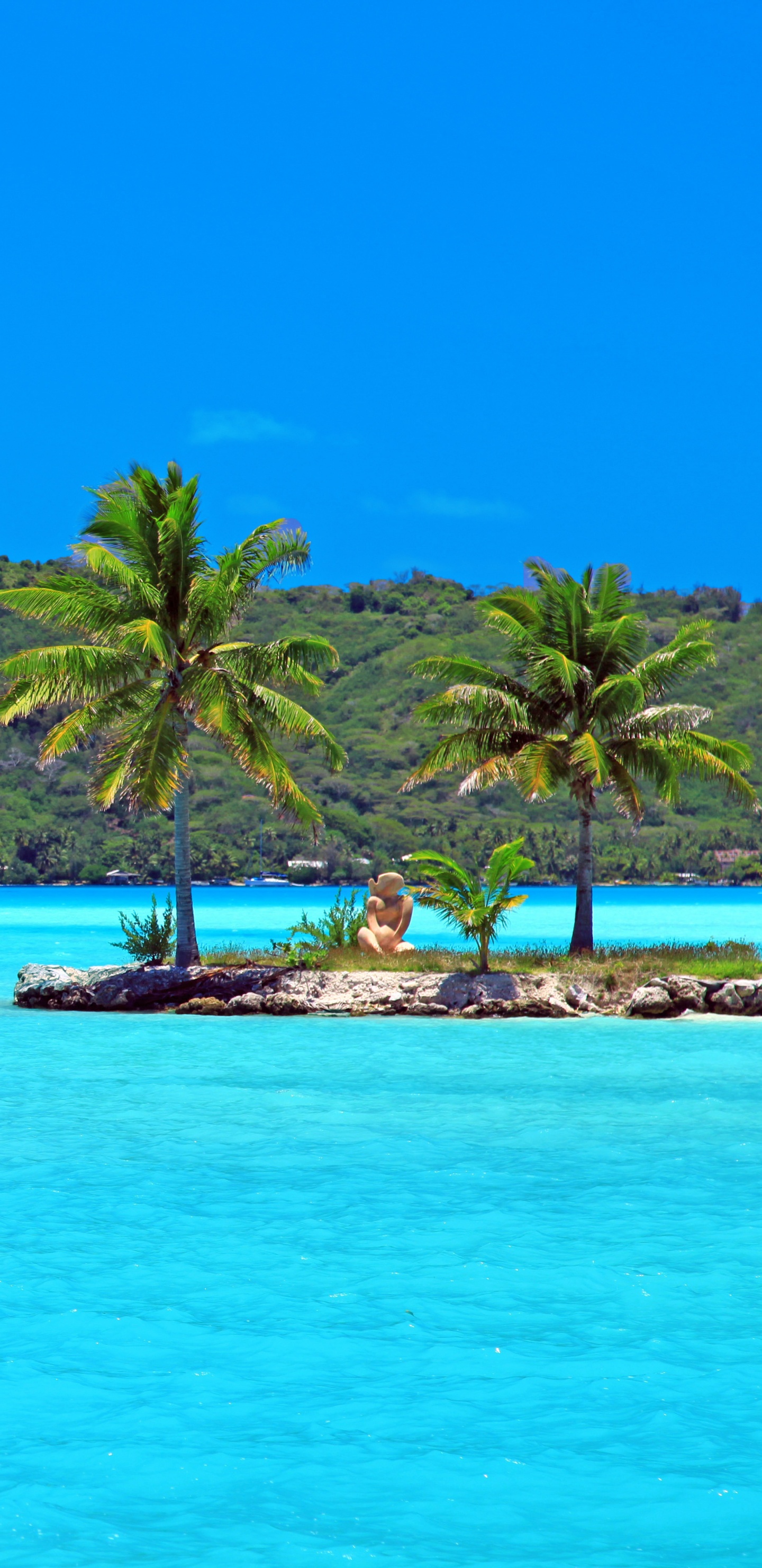 Обои борабора, Остров, тропическая зона, прибрежные и океанические рельефы, море в разрешении 1440x2960