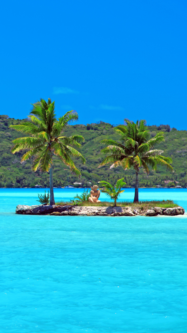 Обои борабора, Остров, тропическая зона, прибрежные и океанические рельефы, море в разрешении 750x1334