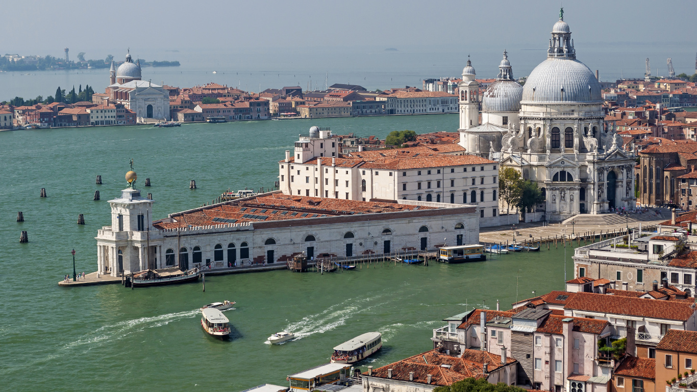 Обои Венеция, Гранд-канал, водный путь, ориентир, город в разрешении 1366x768