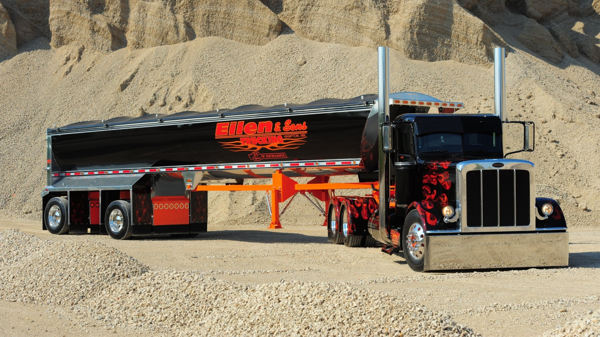Обои большегруз, грузовик, транспорт, авто, трейлер тележки в разрешении 1920x1080