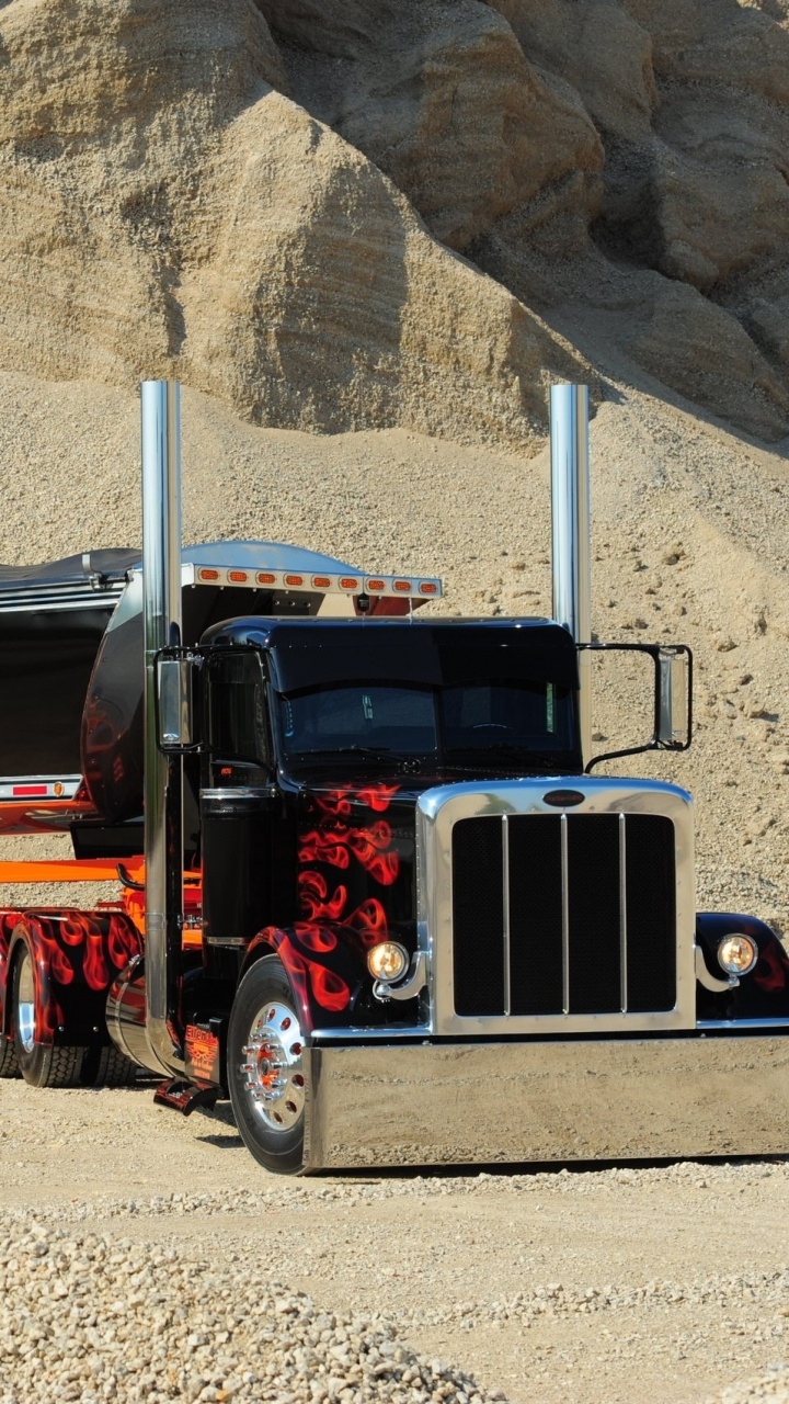 Обои большегруз, грузовик, транспорт, авто, трейлер тележки в разрешении 720x1280