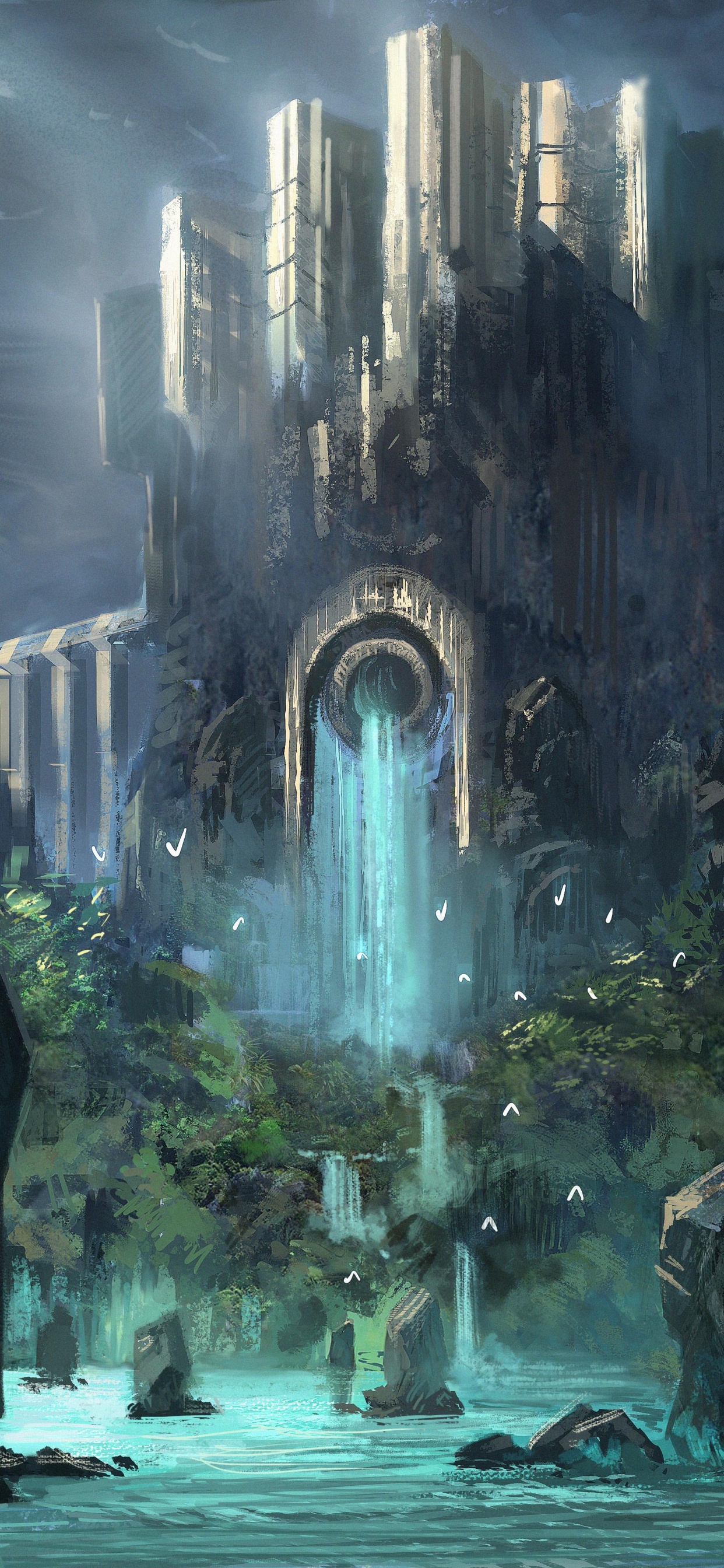 Обои фэнтези, пейзаж, водные элементы, природа, местность в разрешении 1242x2688